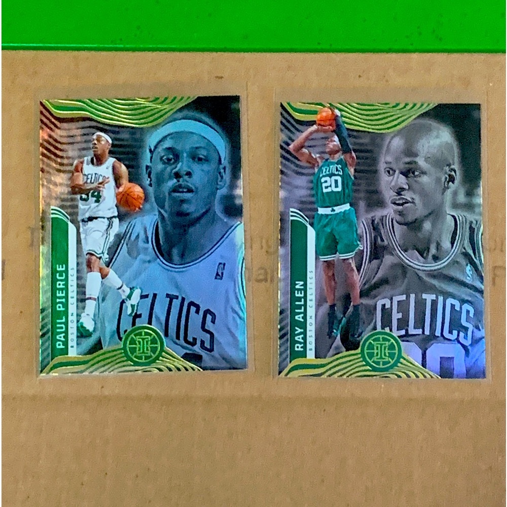 BOSTON CELTIC LEGENDS NBA CHAMPIONS RAY ALLEN AND PAUL PIERCE CARDS PANINI